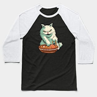 Ramen cat monster Baseball T-Shirt